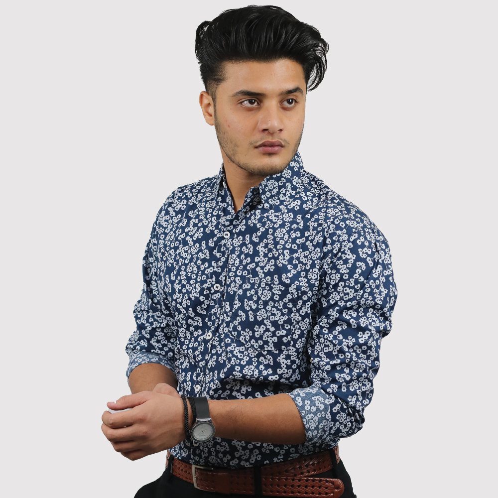 ZM White Flower Pattern Shirt - Online Shopping in Pakistan - The Kajvalz